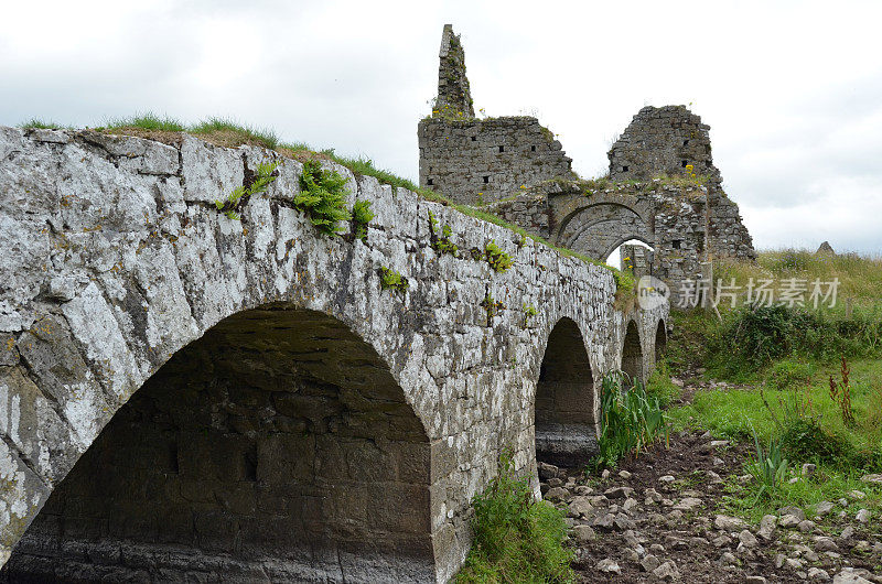 Athassel Priory中世纪废墟Co Tipperary爱尔兰桥的视角